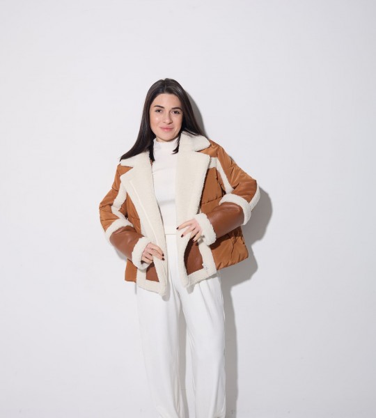 Куртка Cozy Zip Sherpa Руда | Showroom By Nona — зображення 4